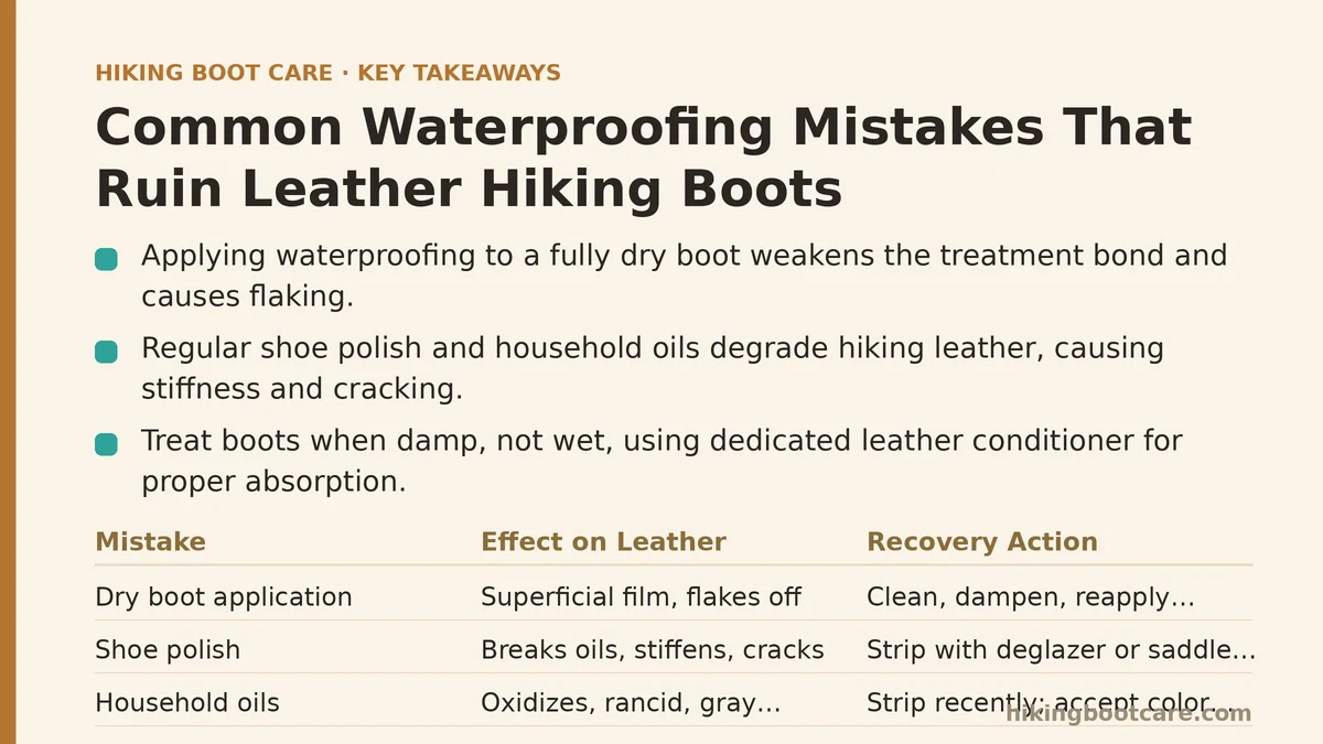 Common Waterproofing Mistakes That Ruin Leather Hiking Boots