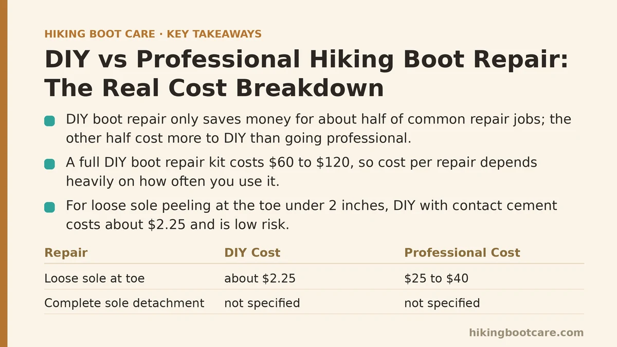 DIY vs Professional Hiking Boot Repair: The Real Cost Breakdown