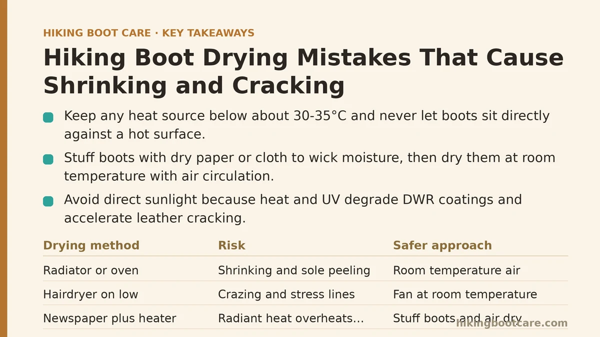 Hiking Boot Drying Mistakes That Cause Shrinking and Cracking