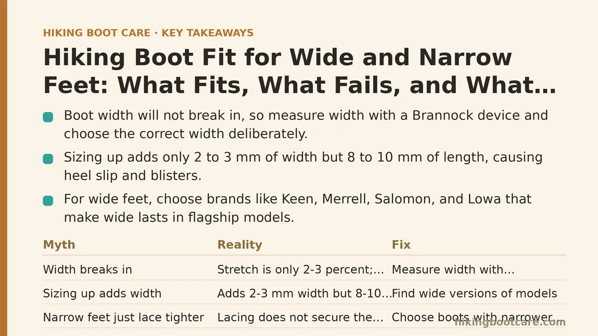Hiking Boot Fit for Wide and Narrow Feet: What Fits, What Fails, and What to Fix